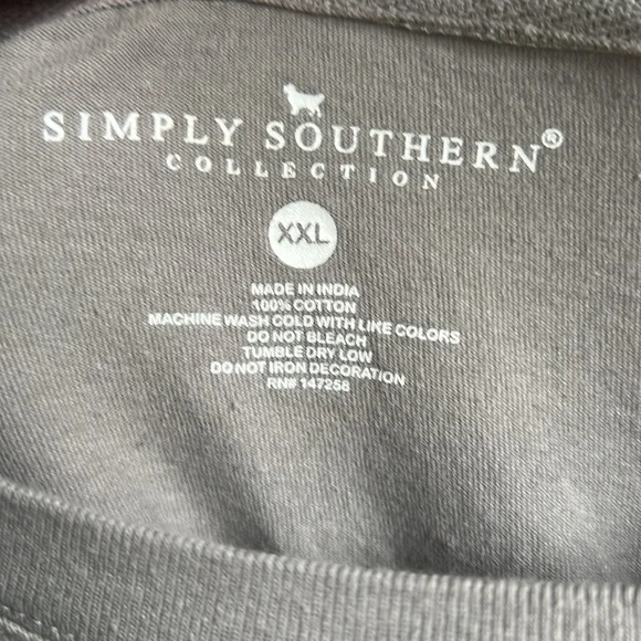 Simply Southern Gray Mud Life Long Sleeve T-Shirt Size XXL 2X 100% Cotton - Picture 3 of 3